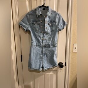 SHEIN Light Blue Denim Jumpsuit